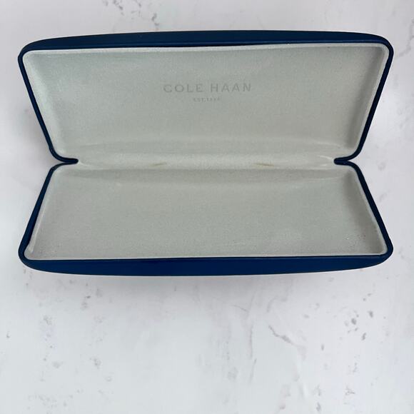 COLE HAAN NAVY BLUE HARD SIDE CLAM SHELL GLASSES SUNGLASSES CASE - Picture 13 of 13